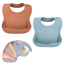 Pastel Plants Soft Washable Food Grade Easily  Clean Baby Plate Kit Collar Silicone Bib